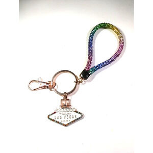 Las Vegas Wrist Keychain Purse Luggage Clip Rose Gold
